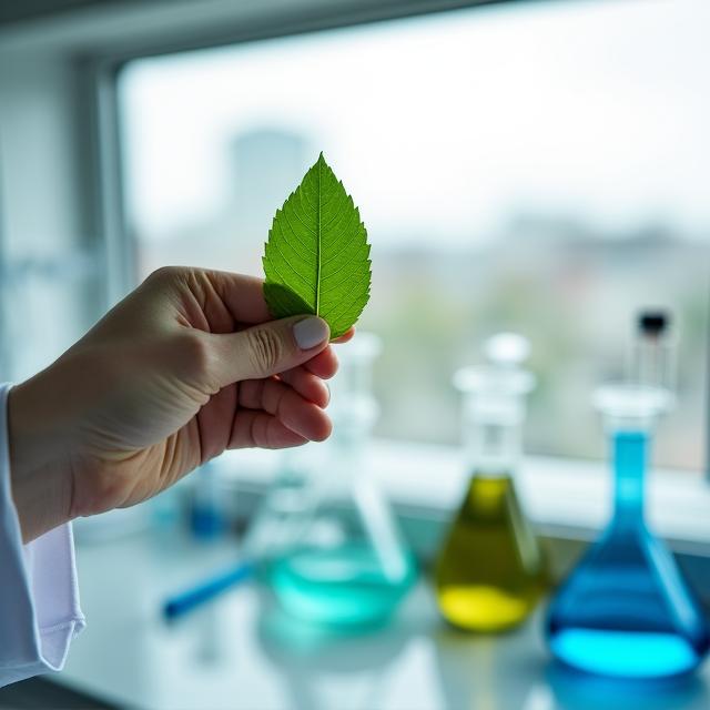 Análisis de hojas en laboratorio